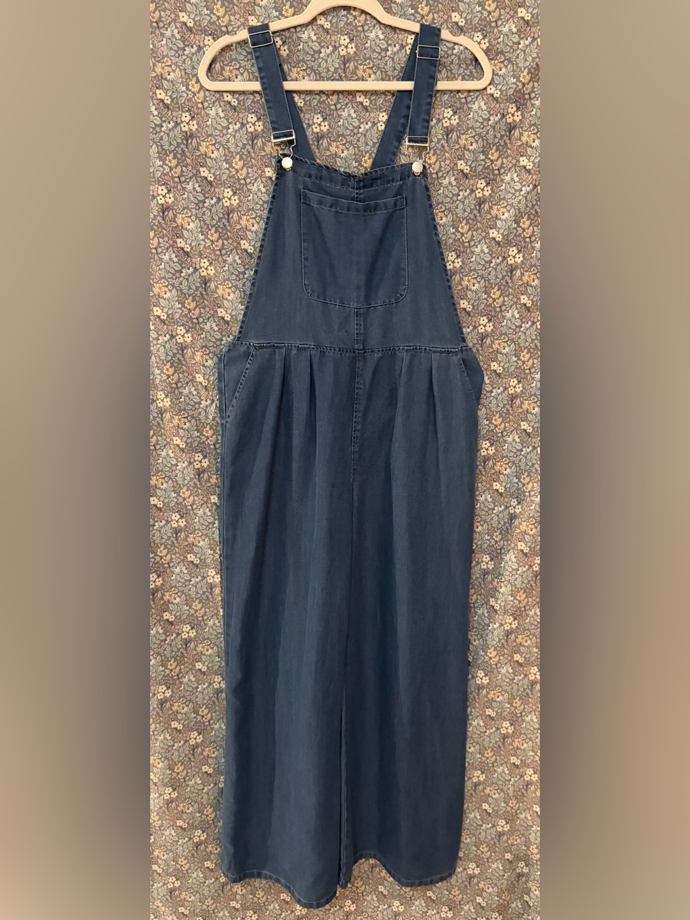 Dark Indigo Denim Wide Leg Overalls